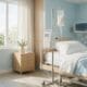 Pompe de nutrition clinique et poche de nutrition au chevet d'un lit d'hôpital, avec moniteur de surveillance, illustrant la renutrition progressive sous encadrement médical